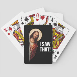 Baralho Funny Jesus "I Saw That" Christian meme design
