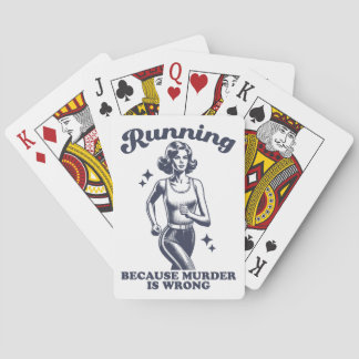 Baralho Funny Running Because Murder Is Wrong Retro