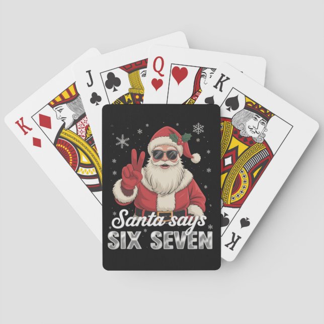 Baralho Funny Santa Says Six Seven Christmas 67 Meme Xmas (Verso)