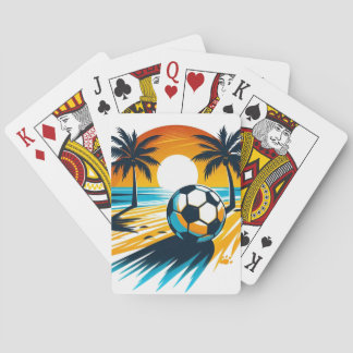Baralho Futebol de Praia Retro de Verão Tropical Pôr do So