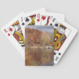 Baralho Gansos em Cores de Queda Refletidas -