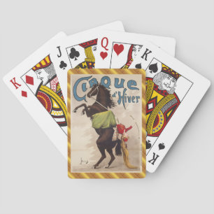Baralho Garanhão negro que cria o cavalo de circo e o dem