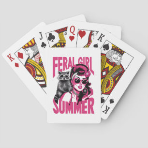 Baralho Garota Feral Vintage Verão Opossum Engraçado Guaxi