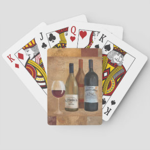 Baralho Garrafas de vinho do vintage e vidro de vinho