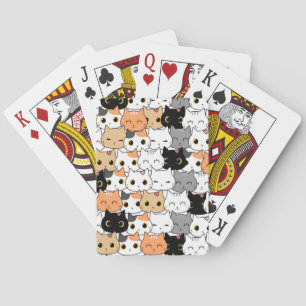 Baralho Gatinho bonito rabisca padrão de jogar cartas