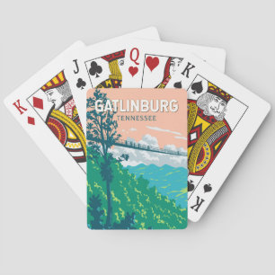 Baralho Gatlinburg Tennessee Illustração Viagem Art