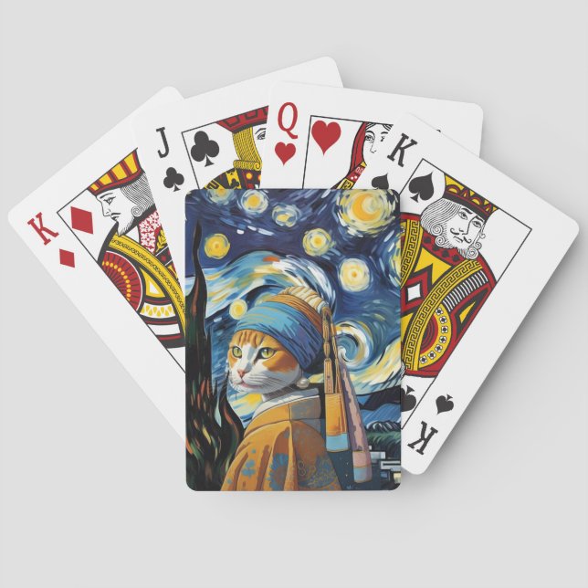 Baralho Gato com brinco de pérola (Verso)