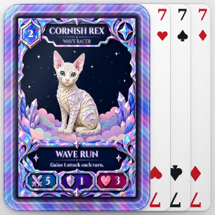 Baralho Gato Cornish Rex, Arte em Folha de Chuva de Cores