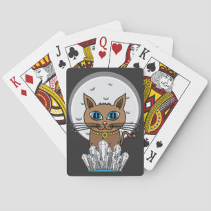 Baralho Gato cósmico da lua - azul - plataforma de cartã