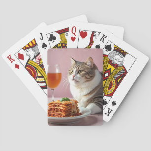 Baralho Gato de Cinza cômoda com Lasagna e Vidro