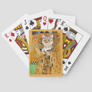 Baralho Gato de Gustavo Klimt em cartões Dourados da