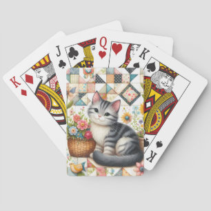 Baralho Gato Gato Gato Gato-de-Corte Floral na Arte de Cot