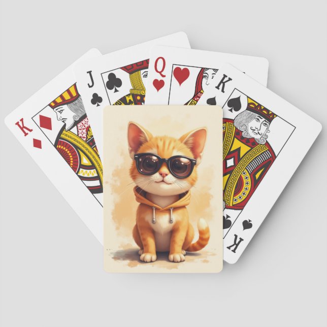 Baralho Gato Kawaii Abissínio Engraçado (Verso)