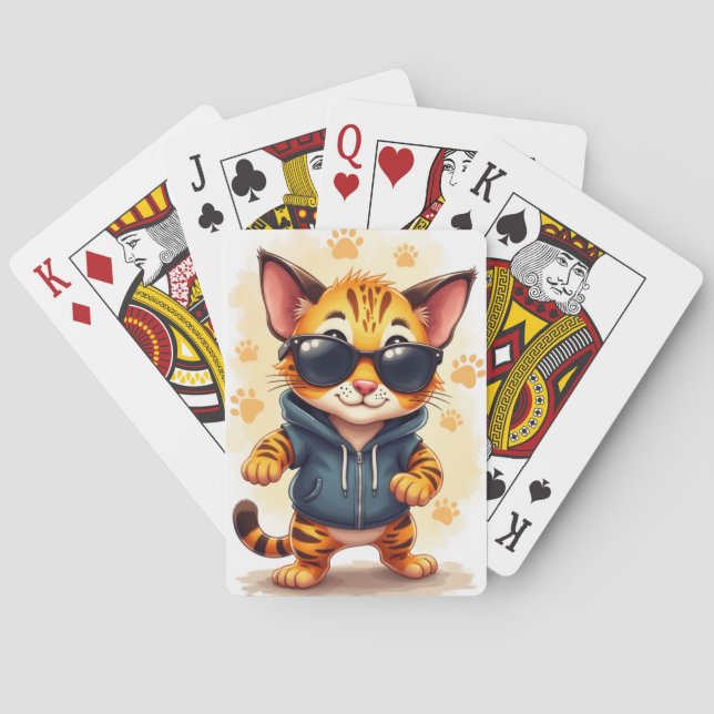 Baralho Gato Kawaii Bengala Engraçado (Verso)