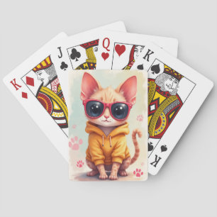 Baralho Gato Kawaii Devon Rex Engraçado