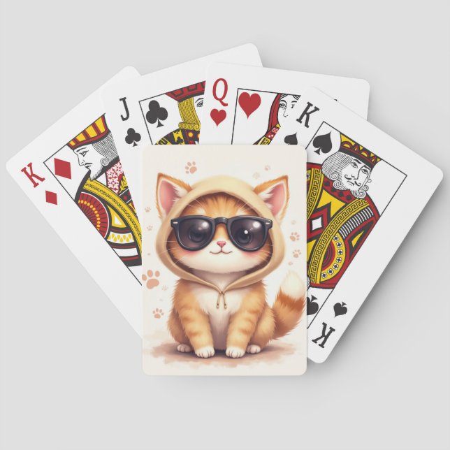 Baralho Gato Kawaii Persa Engraçado (Verso)