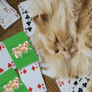 Baralho Gato Laranja Listrado Engraçado Jogando Paciência