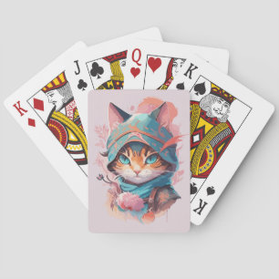 Baralho Gato Ninja de Cubo de Aquarela