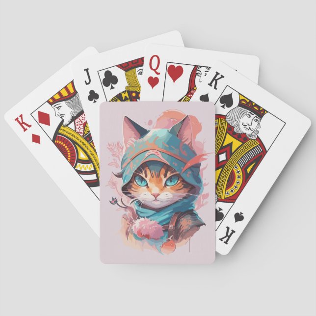 Baralho Gato Ninja de Cubo de Aquarela (Verso)