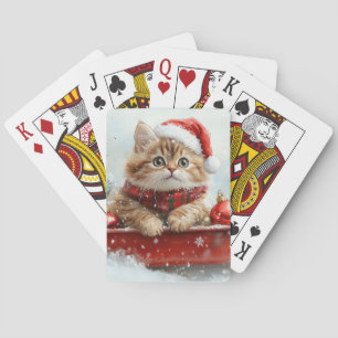 Baralho Gato Persa com Lama Deixe-o nevar no Natal