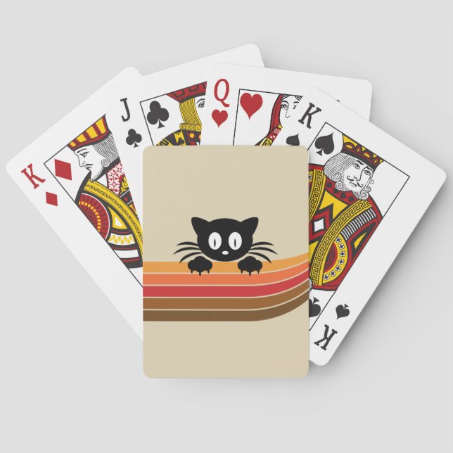 Baralho Gato preto bonito com tiras retrorreflectoras (Verso)