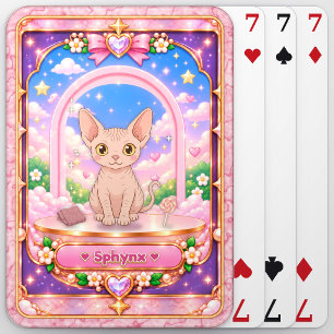 Baralho Gato Sphynx, Arte Kawaii