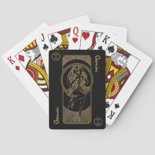 Baralho Gemini Zodiac Dourado e Design preto