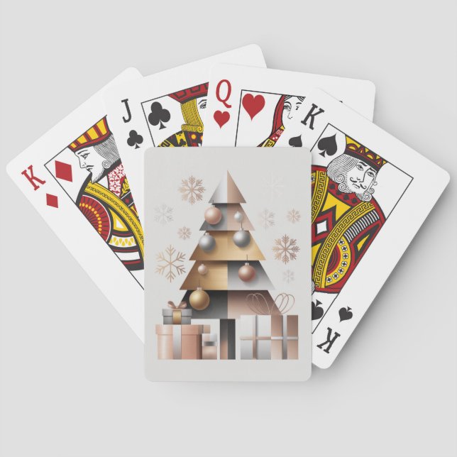 Baralho Geometric Triangles Christmas Tree Playing Cards (Verso)