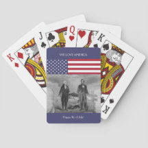 George Washington Abraham Lincoln American Flag EU