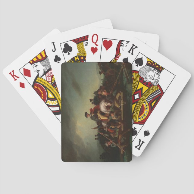 Baralho George Washington atravessando o rio Delaware (Verso)