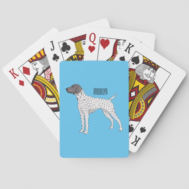 Baralho German Shorthaired Pointer dog cartoon  (Verso)