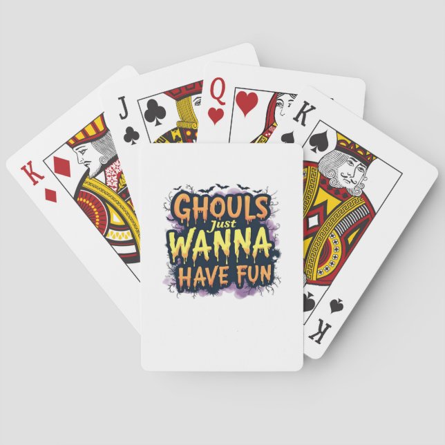 Baralho Ghouls Só Quer Se Divertir - Design do Dia das Bru (Verso)