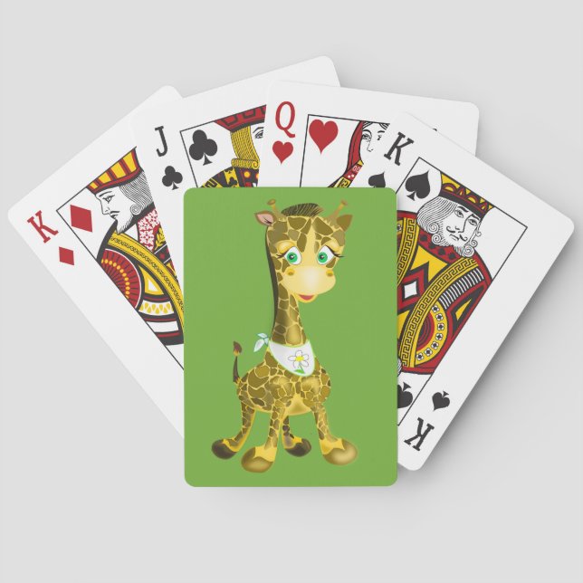Baralho Girafa Bonita Jogando Cartões (Verso)