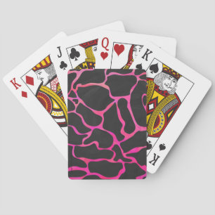 Baralho Girafa, rosa quente e Impressão preto