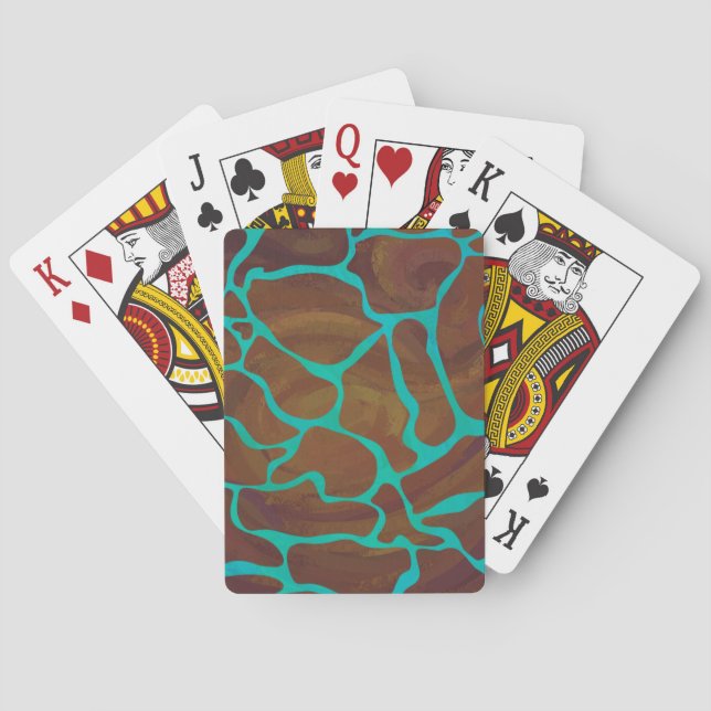 Baralho Giraffe Brown e Teal Impressão (Verso)
