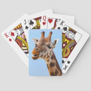 Baralho Giraffe Portrait jogando cartas