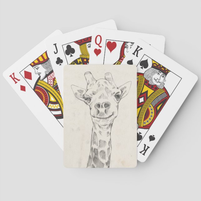 Baralho Giraffe Portrait Sketch (Verso)