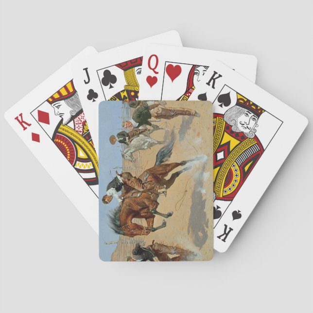 Baralho Gire-o fraco, Bill, c.1893 (o óleo em canvas) (Verso)