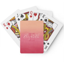 Girly Pink Ombre Adicionar Seu Nome ou Monograma