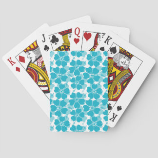 Baralho Girly Turquoise Tropical Hibiscus Pattern