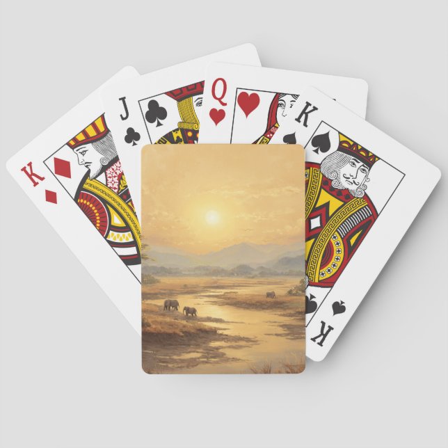 Baralho Golden Desert Sunset Dunes Playing Cards (Verso)