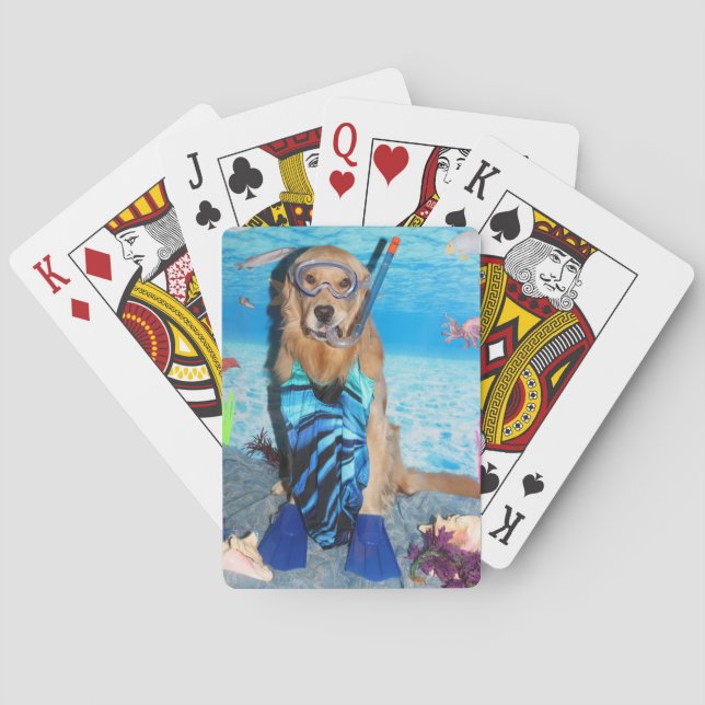 Baralho Golden retriever Snorkeler (Verso)
