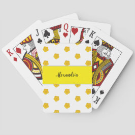 Baralho Golden Yellow Wildflower custom name monogram