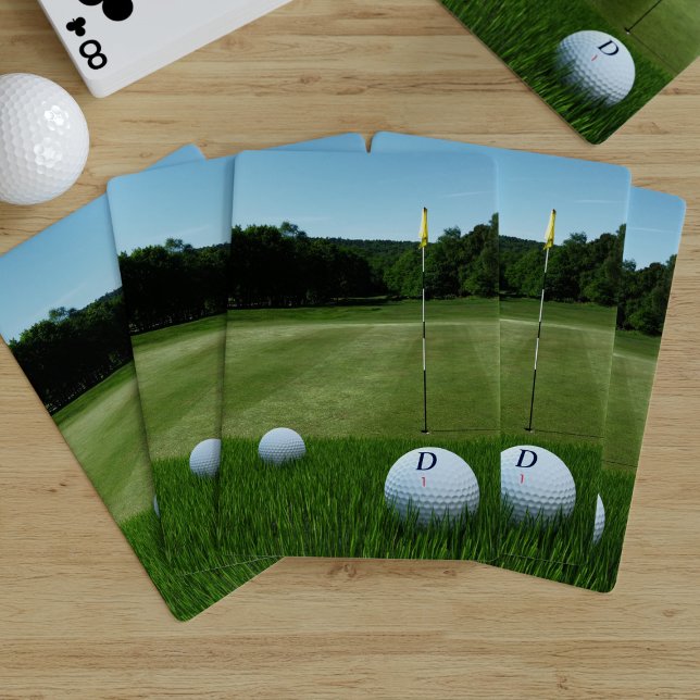 Baralho Golf Course Photo Golfing Dad Monogram Golfer (Upload you own golfing photo, and your initial /golf ball number and win the game. )