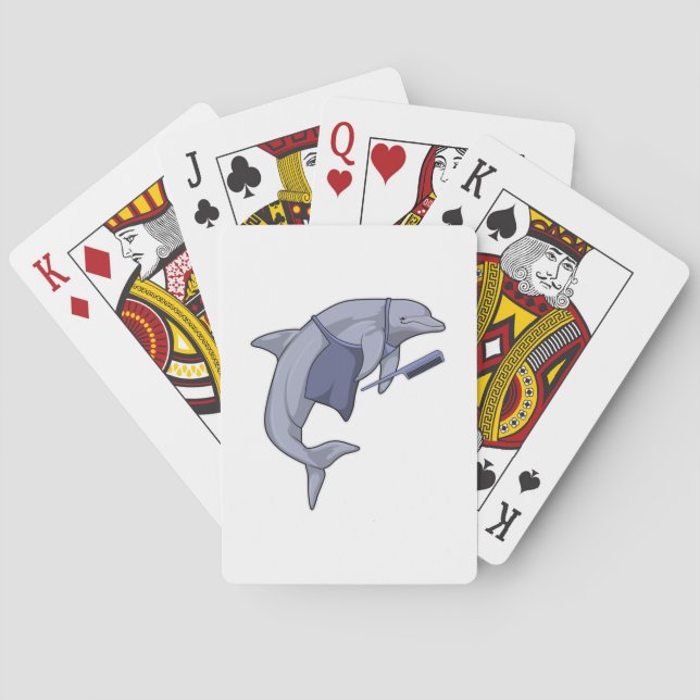 Baralho Golfinho como cabeleireiro com Comb (Verso)