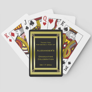 Baralho Graduação com quadro Dourado e preto elegante Obri
