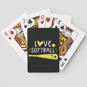 Baralho Gráfico de Softball dizendo para garotas e mulhere