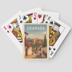 Baralho Granada Espanha Ilustração da Alhambra Arte de Via