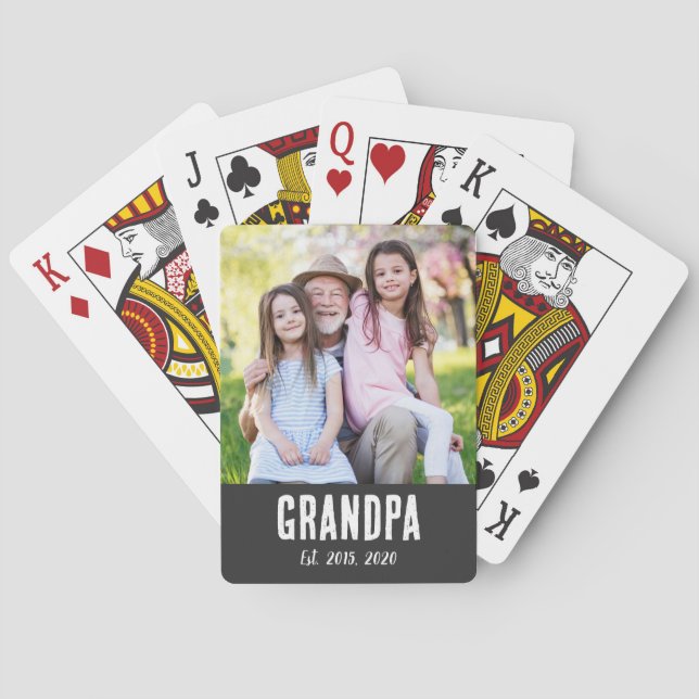 Baralho Grandpa Established White grunge Script Photo (Verso)