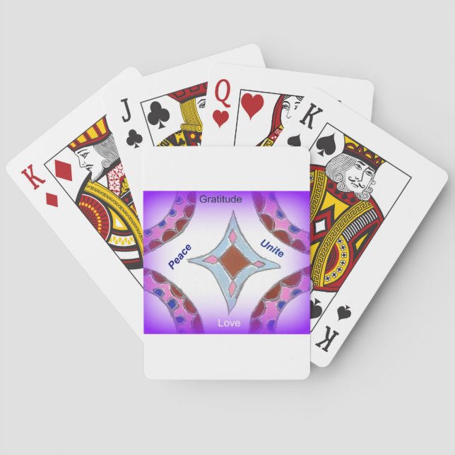Baralho "Gratidão Paz Amor Unir" Mandala Art Impressão (Verso)